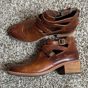 Kork-Ease Chestnut Leather Ankle Booties